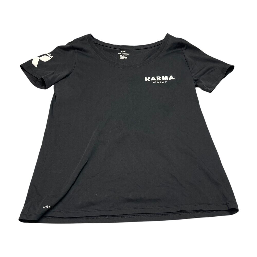Nike T-Shirts Men's Medium Black Karma Water Cotton Round Neck Short Sleeve